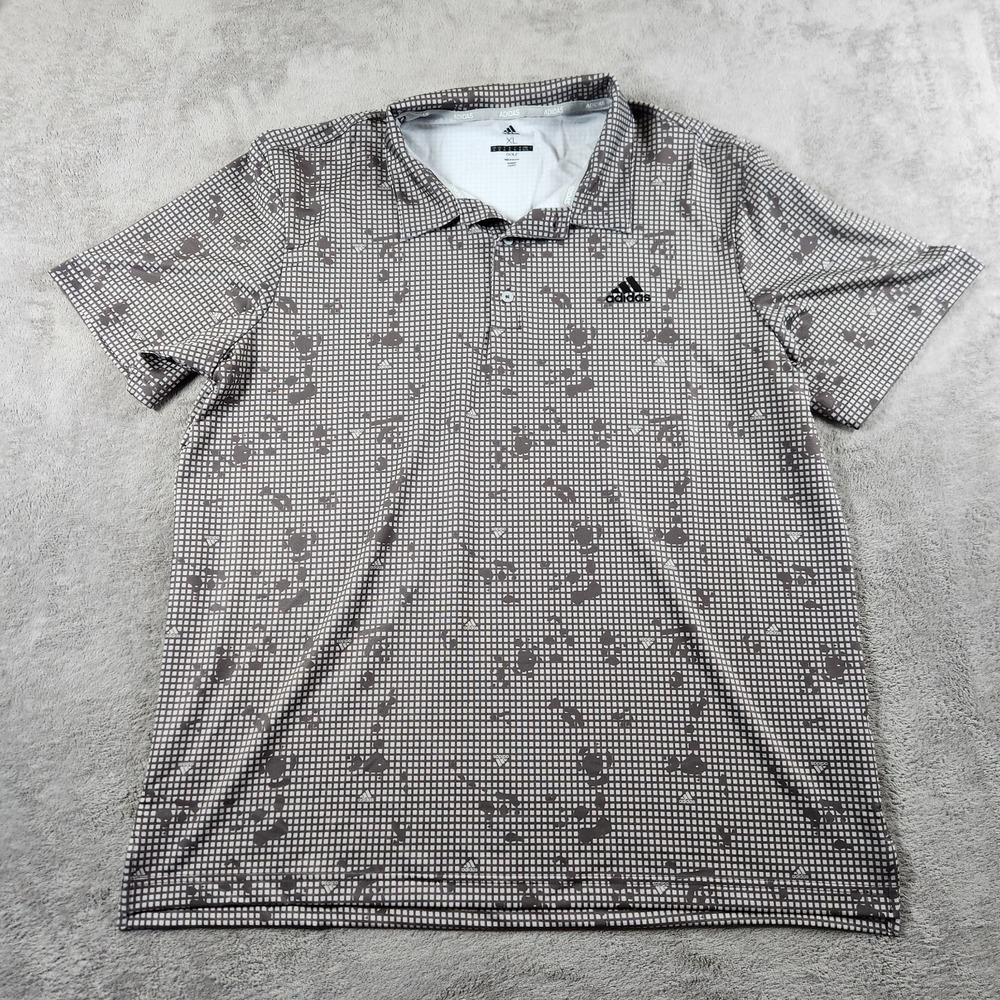 Mens Adidas Golf size 2XL Camo Check Short Sleeve Golf Polo Shirt